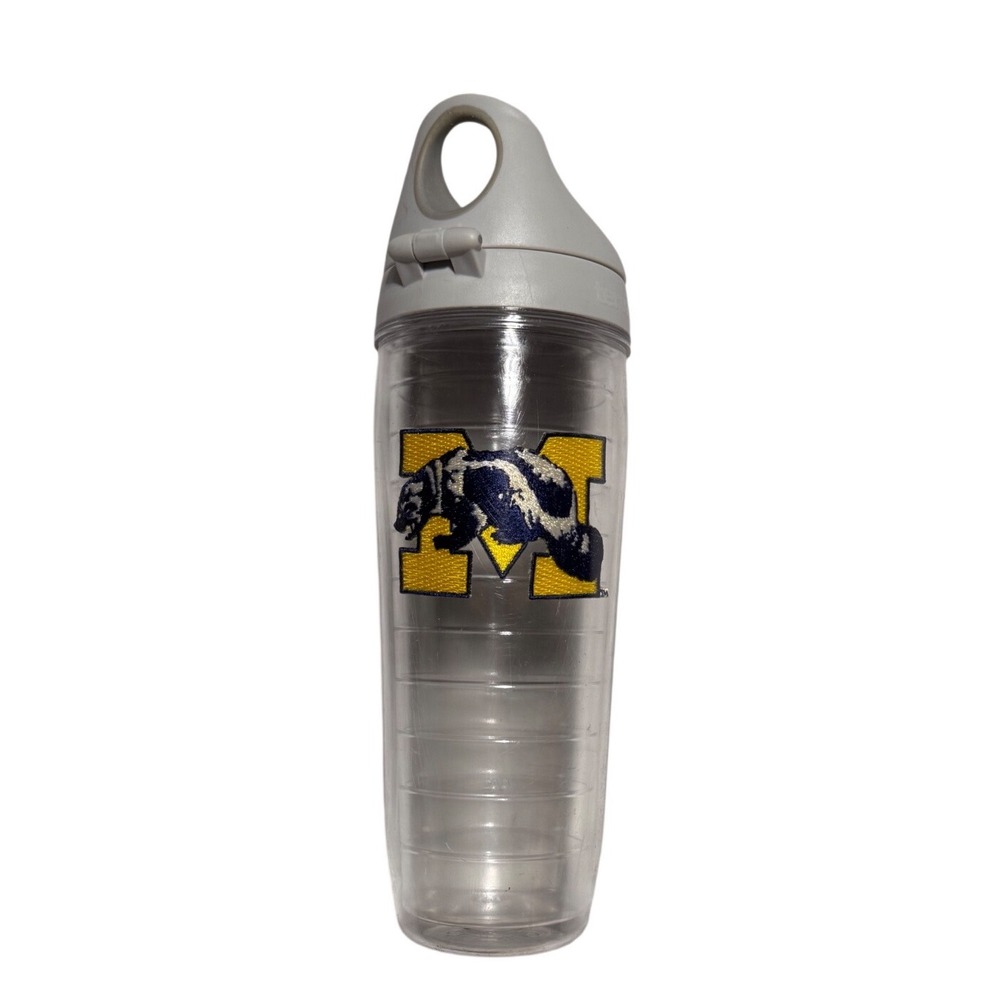 Tervis Michigan Wolverines Insulated Water Bottle 24oz Tumbler Clear‎ Gray